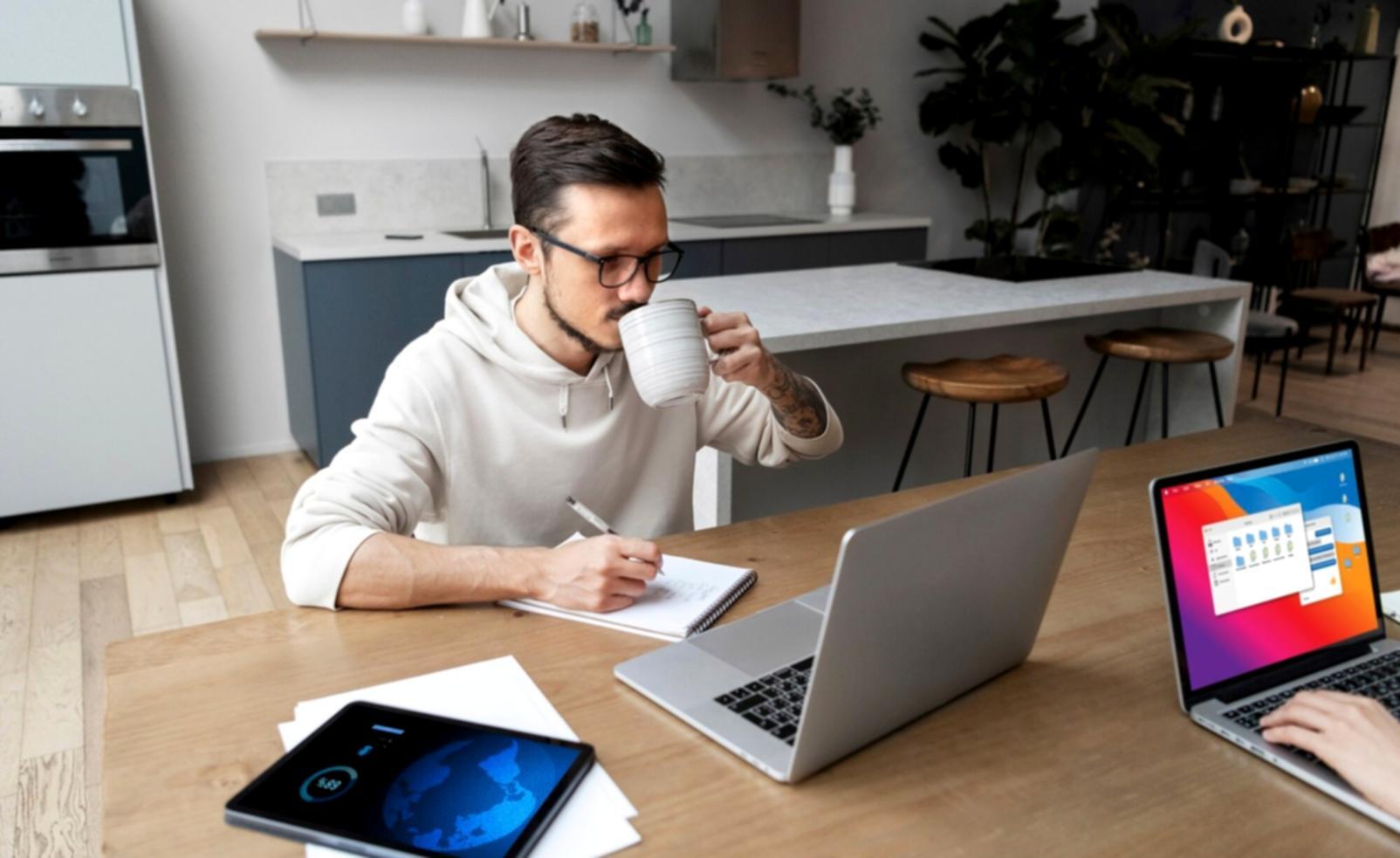 Successful business meeting showing positive financial results